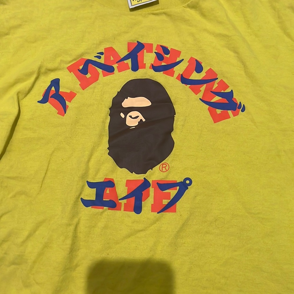 Bathing ape yellow shirt